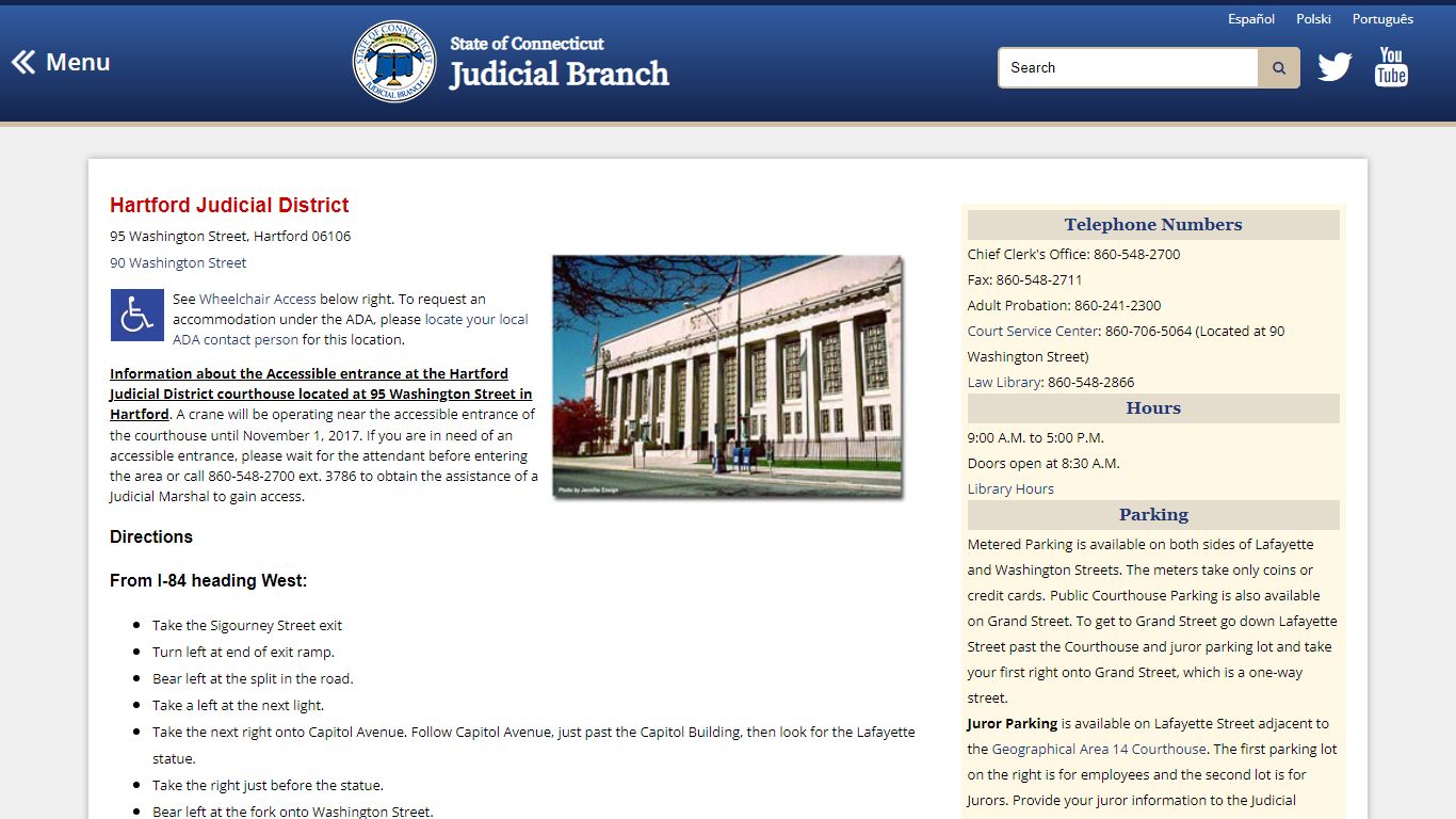 Hartford JD Directions - CT Judicial Branch